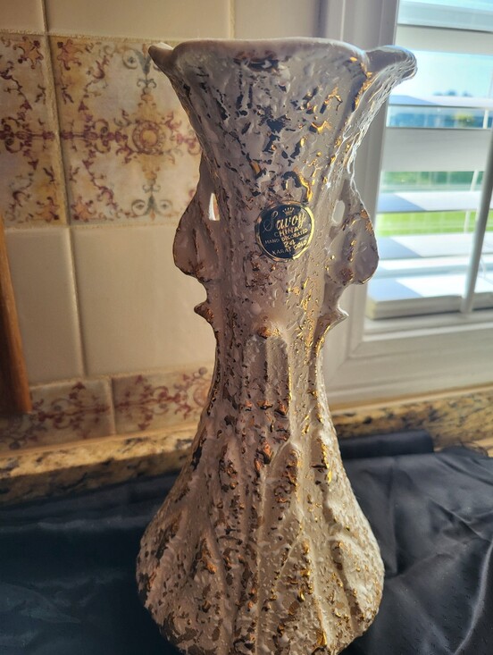 savoy china Other - Savory China 12 In. Vase With 24 Kt. Splattered Gold Throughout.